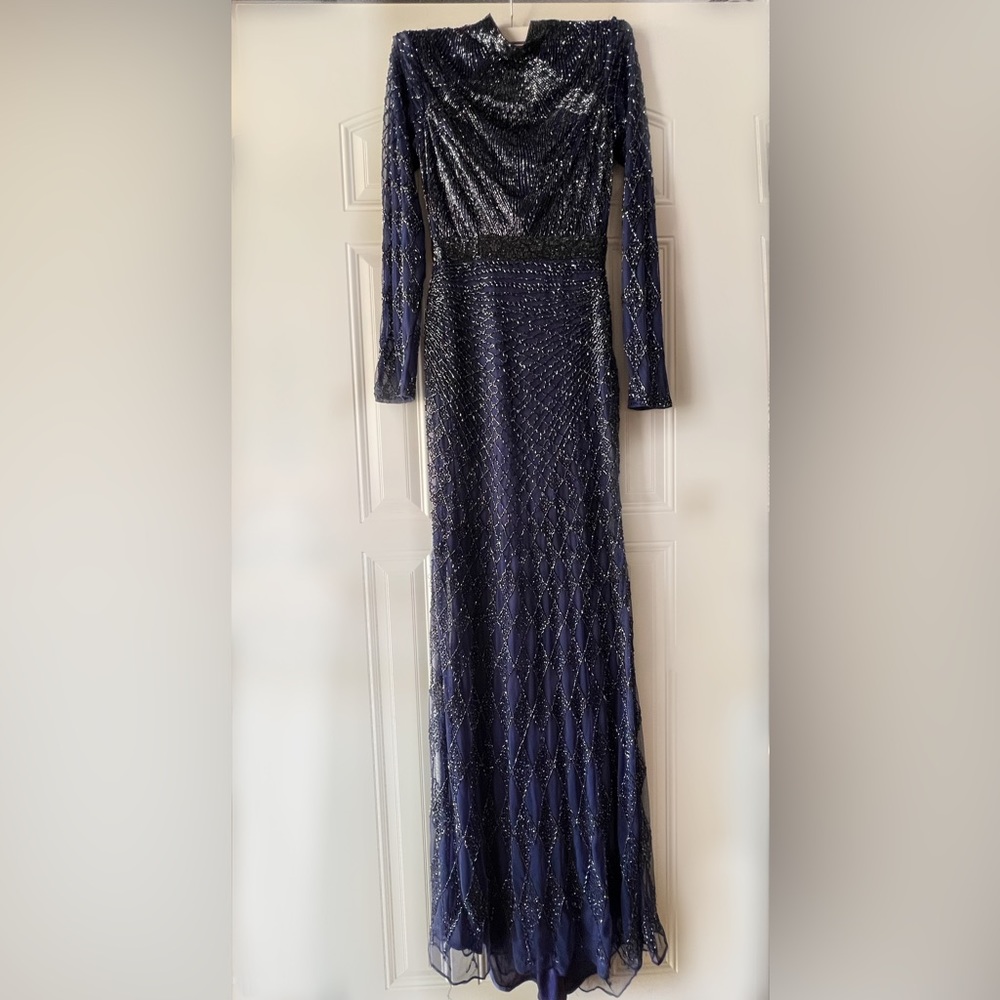 Deep Blue long embellished Dress